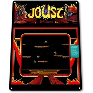 Keviewly Joust ป้ายโลหะดีบุก ลายเกม Marquee ขนาด 8 นิ้ว X 12 นิ้ว สําหรับตกแต่งผนังห้อง