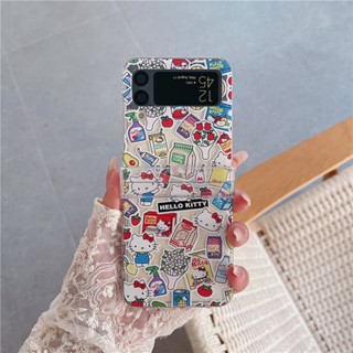 เคสป้องกันโทรศัพท์มือถือ ลายคิตตี้ สําหรับ Samsung Galaxy Z Flip 5 Z Flip 4 Z Flip 3 ZFlip3 ZFlip4 ZFlip5