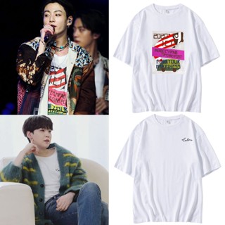 [S-5XL]หยิน1  คอลูกเรือเสื้อยืดคอกลมKPOP BTS SUGA JUNGKOOK เดียวกันผ้าฝ้ายเสื้อยืดสไตล์เกาหลีหลวมผู้ชายผู้หญิงคอกลมแขนสั