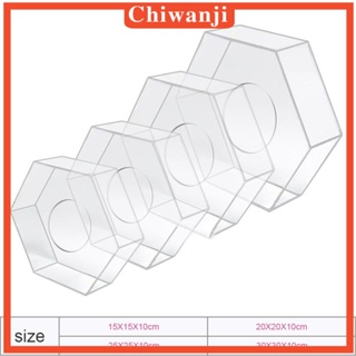 [Chiwanji] ชั้นวางเค้กอะคริลิคใส ทรงหกเหลี่ยม สําหรับงานแต่งงาน งานวันเกิด