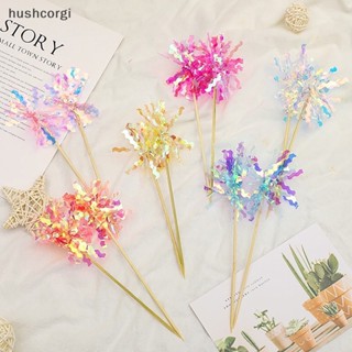 [hushcorgi] ใหม่ ท็อปเปอร์ แต่งกลิตเตอร์ หลากสี สําหรับตกแต่งเค้กวันเกิด งานแต่งงาน เบบี้ชาวเวอร์ เบเกอรี่ ขนมหวาน เค้ก 5 ชิ้น