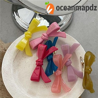 OCEANMAPDZ กิ๊บติดผม รูปหางม้า ประดับโบว์ ขนาดเล็ก หรูหรา สําหรับเด็กผู้หญิง