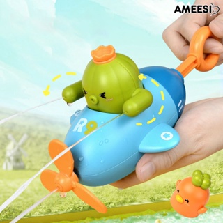 Ameesi ของเล่นอาบน้ําเด็ก ของเล่นพ่นน้ํา แบบดึงออก ของเล่นน้ําประกาย การ์ตูน เครื่องบิน เครื่องบิน แช่น้ํา ของเล่นแบบโต้ตอบ สระว่ายน้ํา ฤดูร้อน อ่างอาบน้ํา ของเล่นต่อสู้กับน้ํา