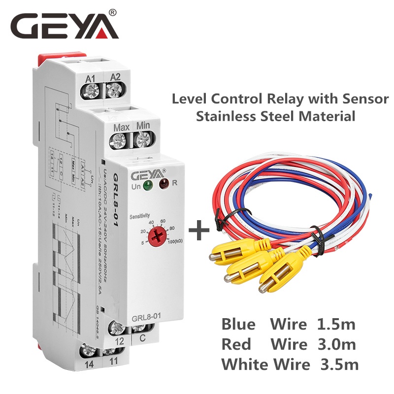 GEYA GRL8-01/02 Liquid Level Control รีเลย์อิเล็กทรอนิกส์ Liquid Level Controller 10A AC/DC24V-240V