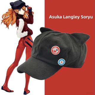 Ag หมวกเบสบอล EVA ลายหูแมว Asuka Langley Soryu ปรับได้ สําหรับแต่งคอสเพลย์