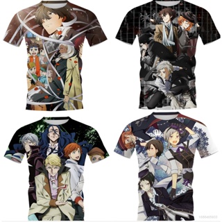 Ag เสื้อยืดแขนสั้นลําลอง พิมพ์ลายอนิเมะ Bungo Stray Dogs 3D พลัสไซซ์ แฟชั่นสําหรับผู้ชาย และผู้หญิง