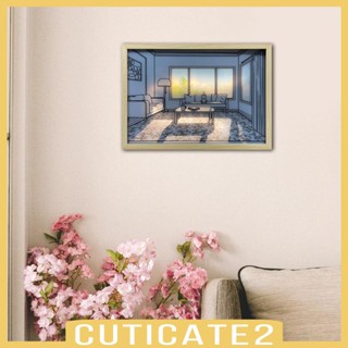 [Cuticate2] ภาพวาดสีน้ํามัน รูปเงา หรี่แสงได้ สําหรับตกแต่งผนังบ้าน