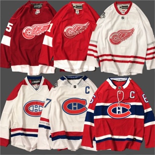 เสื้อกีฬาแขนยาวลําลอง ทรงหลวม พิมพ์ลายตัวอักษร Nhl Hockey Jersey สไตล์ฮิปฮอป พลัสไซซ์