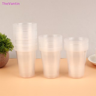 Thevantin ถ้วยพลาสติกใส สําหรับใส่เครื่องดื่ม ปิกนิก ปาร์ตี้วันเกิด 50 ชิ้น