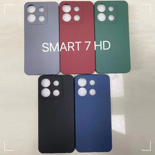 เคสโทรศัพท์มือถือแบบนิ่ม ผิวด้าน บางมาก ยืดหยุ่น สีพื้น สําหรับ Infinix Smart 7 7Plus 7HD