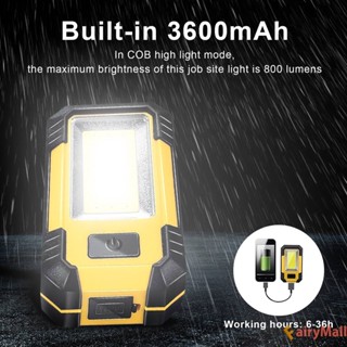 ❤ Fairymall COB ไฟ LED แบตสํารอง แบบแม่เหล็ก 3600mAh สําหรับเดินป่า ตกปลา