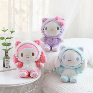 23 Sanrio Melody Cinnamoroll Hello Kitty คอสเพลย์ แมว ตุ๊กตา ของขวัญ สําหรับเด็กผู้หญิง ตกแต่งบ้าน ของเล่นยัดไส้ สําหรับเด็ก