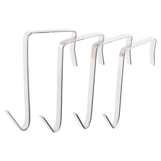 LONTIME 4 ชิ้นตะขอประตูตู้โลหะ Heavy Duty แขวนประตูผ้าเช็ดตัว Rack