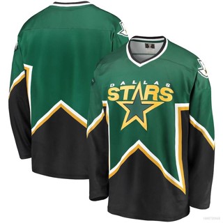 Qy NHL Dallas Stars Jersey เสื้อยืด แขนยาว สีเขียว พลัสไซซ์