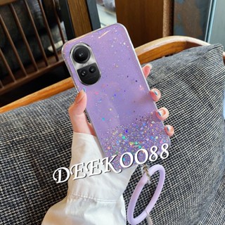 พร้อมส่ง ใหม่ เคสโทรศัพท์มือถือแบบใส แต่งกลิตเตอร์ พร้อมสายคล้องมือ สําหรับ OPPO Reno10 Pro Plus Pro+ 5G 2023 Reno 10 10Pro Reno10Pro+