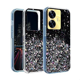 เคสโทรศัพท์ซิลิโคน TPU แบบนิ่ม ประดับเลื่อม และกลิตเตอร์ หรูหรา สําหรับ Realme C17 C15 C12 C11 C3 2020 2021