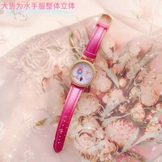 (($Most Popular $) Sailor Moon นาฬิกาข้อมือ โครโนกราฟ แบบนิ่ม สีชมพู สําหรับผู้หญิง