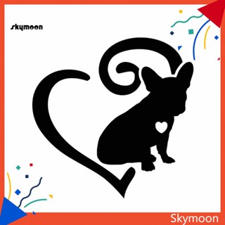 Skym* สติกเกอร์ไวนิล ลายการ์ตูน French Bulldog Frenchie Love Heart สําหรับติดตกแต่งรถยนต์