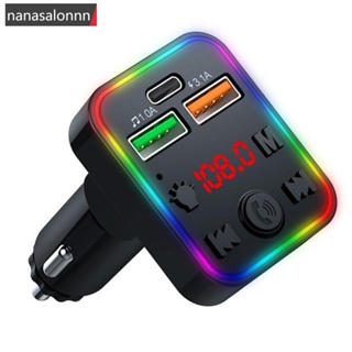 Nanasn| ตัวรับส่งสัญญาณเสียง เครื่องเล่น MP3 P22 FM 3.1A 2 USB ชาร์จเร็ว แฮนด์ฟรี บลูทูธ 5.0 สําหรับรถยนต์ B9R3