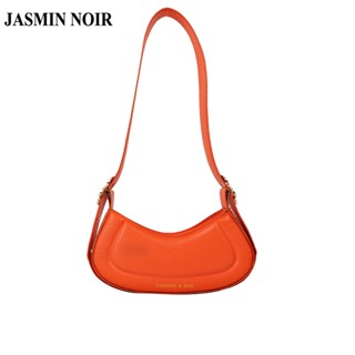 Jasmin NOIR กระเป๋าถือ กระเป๋าสะพายไหล่ หนัง PU เรียบง่าย สําหรับผู้หญิง