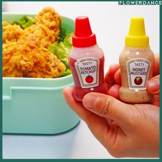 MINI Squeezing Bottle with Dust Cover Porous Squeeze The Sauce Bottle Ketchup Easy To Squeeze Bottle Tomato Salad Kitchen Picnic Tools ดอกไม้