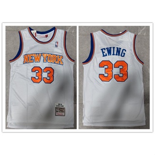 Nba York Nicks No. ไม่ซ้ําใคร เสื้อกีฬาบาสเก็ตบอล ลายทีม Ewing 33 สีขาว สไตล์เรโทร 749096