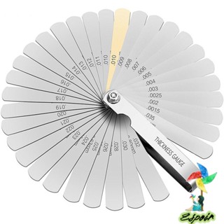 Espo เกจวัดความหนา สเตนเลส 0.04~0.88 มม. (0.0015~0.035 นิ้ว) 32 ใบมีด สําหรับวัดช่องว่างกีตาร์