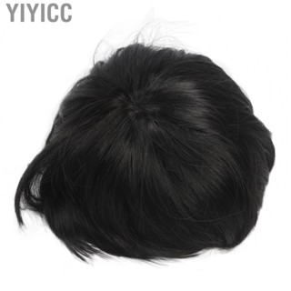 Yiyicc Boy Wig Short Hair Replacement Bangs Topper Top Men Straight Full