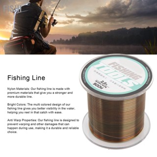 Fishi เอ็นตกปลา 500 ม. ลวดตกปลาไนลอนความหนาแน่นสูงทนต่อการสึกหรอ Strong Line 14lb สีสันป้องกันการพันด้ายตกปลาสำหรับน้ำจืดน้ำเค็ม