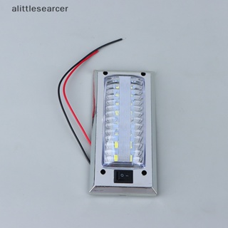 Alittlesearcer แผงไฟอ่านหนังสือ LED 12V-24V ความสว่างสูง สําหรับติดตกแต่งภายในรถยนต์ รถตู้ รถบรรทุก รถบ้าน เรือ แคมเปอร์ สวิตช์เปิดปิด EN