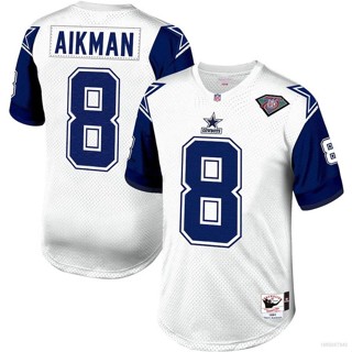 Yp2 1994 เสื้อยืดลําลอง แขนสั้น พิมพ์ลาย NFL Dallas Cowboys Jersey Troy Aikman สไตล์เรโทร พลัสไซซ์ PY2