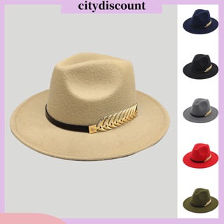 &lt;citydiscount&gt; หมวกแจ๊ส ระบายอากาศ ใส่สบาย ขนาดใหญ่ ตกแต่งเข็มขัด สไตล์อังกฤษ สําหรับผู้ชาย และผู้หญิง