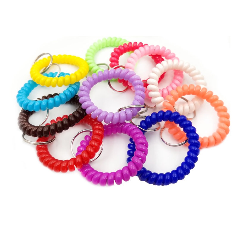 พวงกุญแจพลาสติก แบบยืดหยุ่น ยืดหดได้ สามารถยืดหดได้ พร้อมเชือกเส้นเล็ก