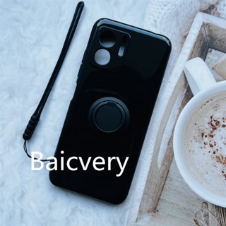 Doogee N50 นิ้ว แหวนแม่เหล็ก เคสซิลิโคน TPU สีดํา