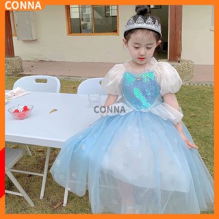 Princess Girls Elsa Dress Cosplay Dresses Snow Queen Costumes For Kids Halloween Party Dress up for Girls Summer Robe Clothing Birthday Gift