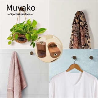 Muvako ตะขอไม้ธรรมชาติ แฮนด์เมด สําหรับแขวนเสื้อโค้ท หมวก 6 ชิ้น