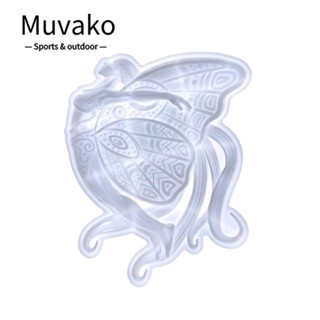 Muvako แม่พิมพ์ซิลิโคนเรซิ่น รูปผู้หญิงปีก 3D แฮนด์เมด DIY สําหรับตกแต่งบ้าน