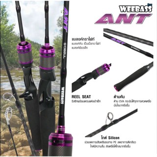 BANPJUL65 ลด65.-คันเบ็ด WEEBASS รุ่น ANT 3-6lb CAST 168UL คัน 2 ท่อนมีเบทและสปิน ANT 3-6lb CAST 138ULคัน 2 ท่อน