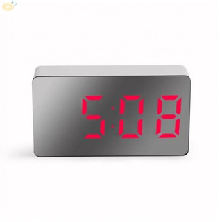 【VARSTR】Clock Electronic Digital Home Decoration LED Mirror Clock Travel Clock