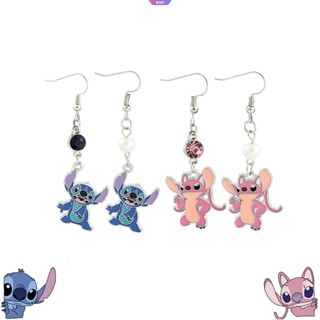 เครื่องประดับ ต่างหู สร้อยข้อมือ จี้การ์ตูนดิสนีย์ Stitch และ Angel น่ารัก แฮนด์เมด สําหรับผู้หญิง