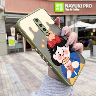 สําหรับ Oneplus 8 Pro 8T 9 Pro เคส การ์ตูน ชานม เด็กผู้หญิง รูปแบบ บาง ด้าน สี่เหลี่ยม ขอบ การออกแบบใหม่ กันกระแทก ฝ้า ใส เคสโทรศัพท์แข็ง