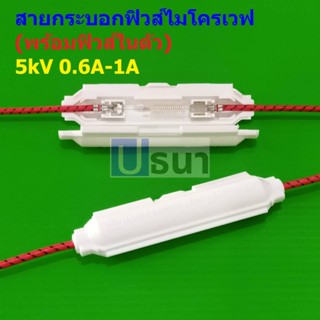 กระบอกฟิวส์ ฟิวส์ ไมโครเวฟ เตาอบ Microwave Fuse 5kV 0.65A 0.7A 0.75A 0.9A #สายกระบอกฟิวส์ MW ขาว (1 ตัว)