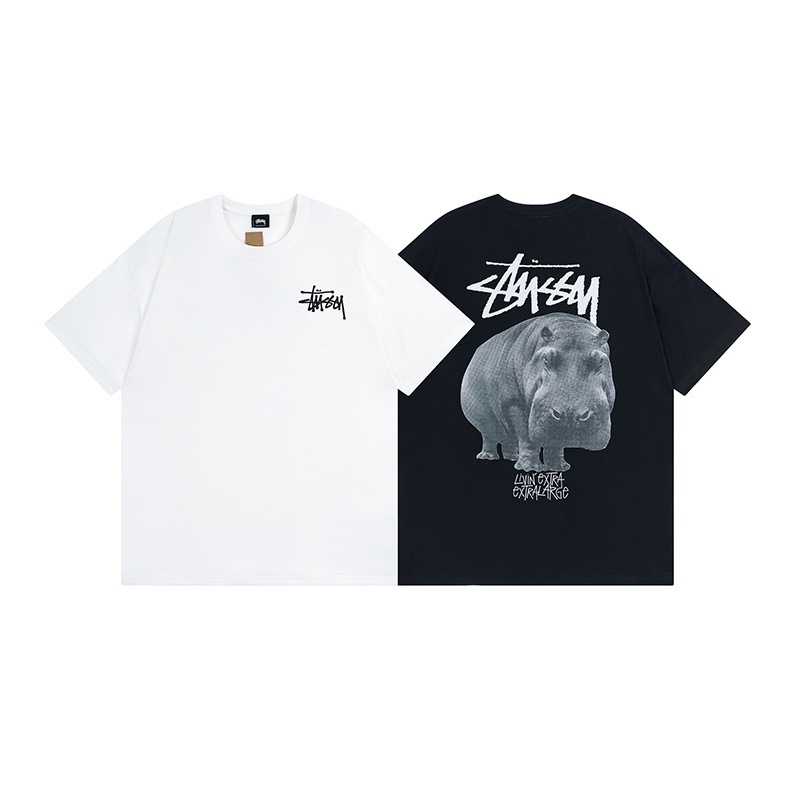 เสื้อยืดแขนสั้น คอกลม พิมพ์ลาย สไตล์คลาสสิก ตะวันตก ฮิปโป แฟชั่นสําหรับผู้ชาย และผู้หญิง