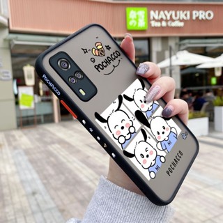 เคสซิลิโคนใส ขอบสี่เหลี่ยม กันกระแทก ลายการ์ตูน Pochacco น่ารัก สําหรับ VIVO Y51 2020 Y31 2021 Y51A Y53s 4G