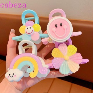 Cabeza กิ๊บติดผม รูปเมฆ หน้ายิ้ม ดอกไม้ สีรุ้ง หรูหรา ขนาดใหญ่ สีแคนดี้ สําหรับผู้หญิง และเด็ก