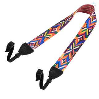 Retro Style Double Cotton Yard Colorful Pattern Shoulder Neck Strap Camera Strap Bags Wristband Replacement for  SLR DSLR Cameras