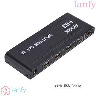 Lanfy ตัวแยกสัญญาณวิดีโอ HDMI 30Hz 3D 1080P 1x4 สําหรับเครื่องเล่น DLP Xbox DVD กล้องดิจิทัล หน้าจอแสดงผลพลาสม่า