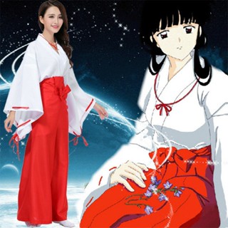 เครื่องแต่งกายคอสเพลย์ การ์ตูนญี่ปุ่น Inuyasha Yuehuaye Bellflower Miko Kimono สําหรับปาร์ตี้ฮาโลวีน