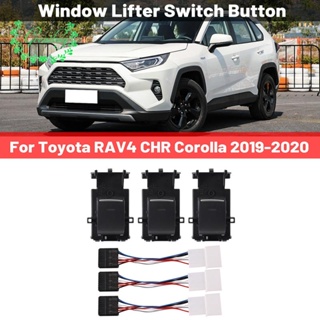 ปุ่มสวิตช์หน้าต่างรถยนต์ LED สีดํา สําหรับ Toyota RAV4 CHR Corolla 2018-2020