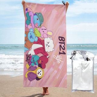 Bt21 ผ้าขนหนูอาบน้ํา ดูดซับน้ําได้ดี ขนาดใหญ่ 32x52 นิ้ว ลายสัตว์ วัวน่ารัก แห้งเร็ว สําหรับผู้ชาย ผู้หญิง ท่องเที่ยว ว่ายน้ํา